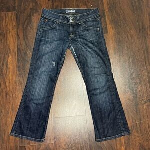 HUDSON Jeans Dark Blue Boot Cut Mid Rise Jeans *shortened Size 27